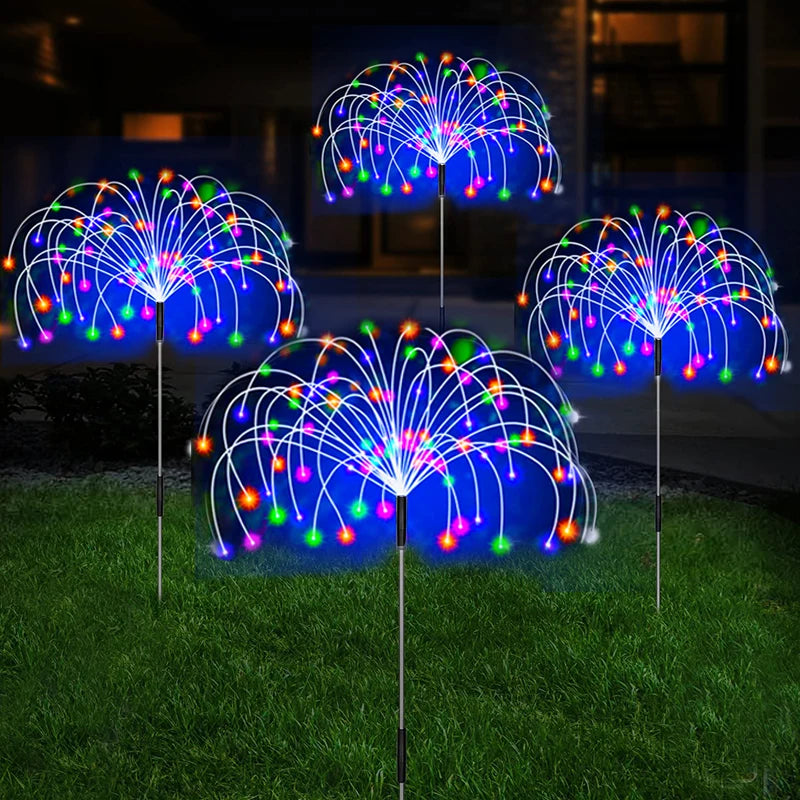 Solar Firework LED Garden Stake Lights – Waterproof Outdoor Décor