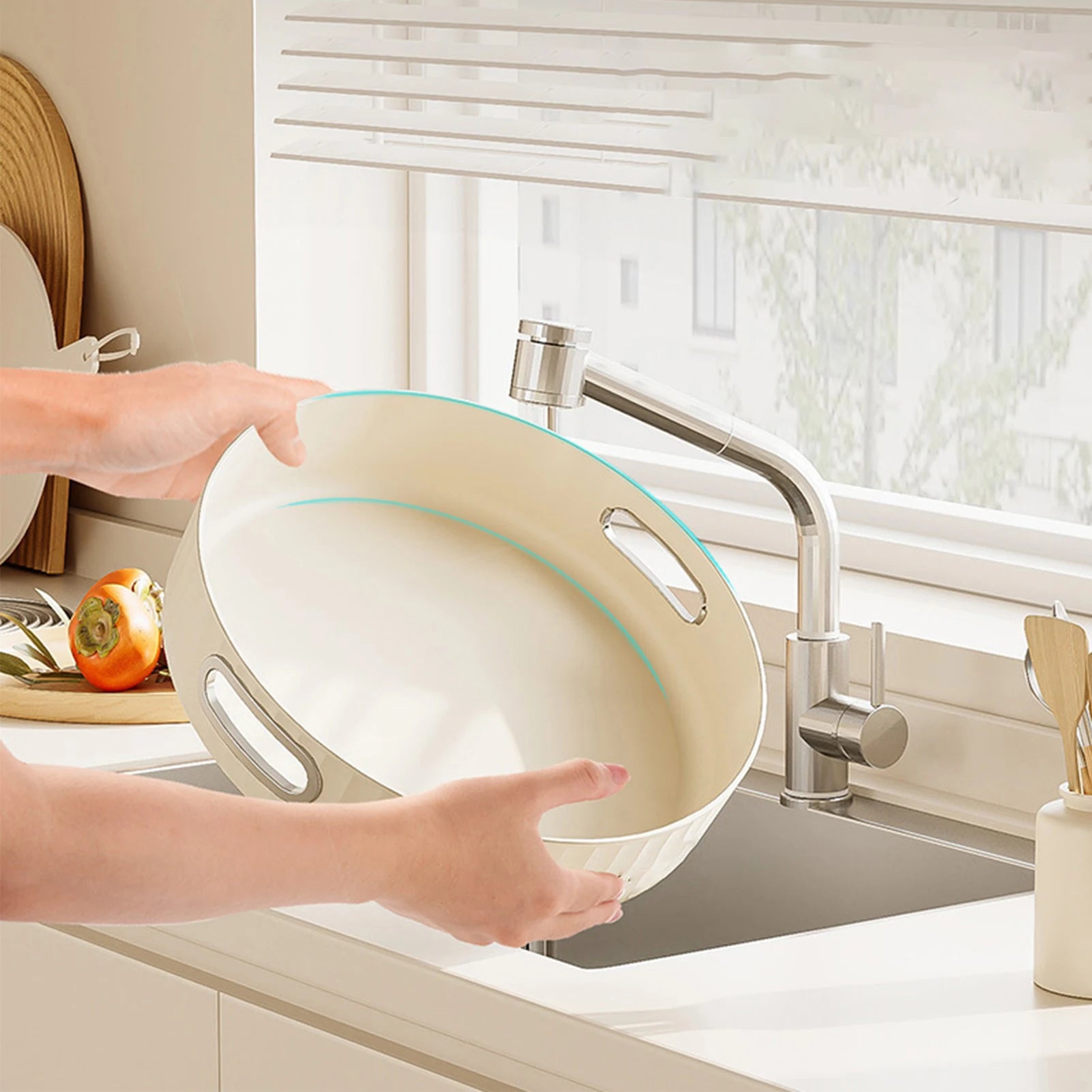 Creamy White Rotating Countertop Organizer