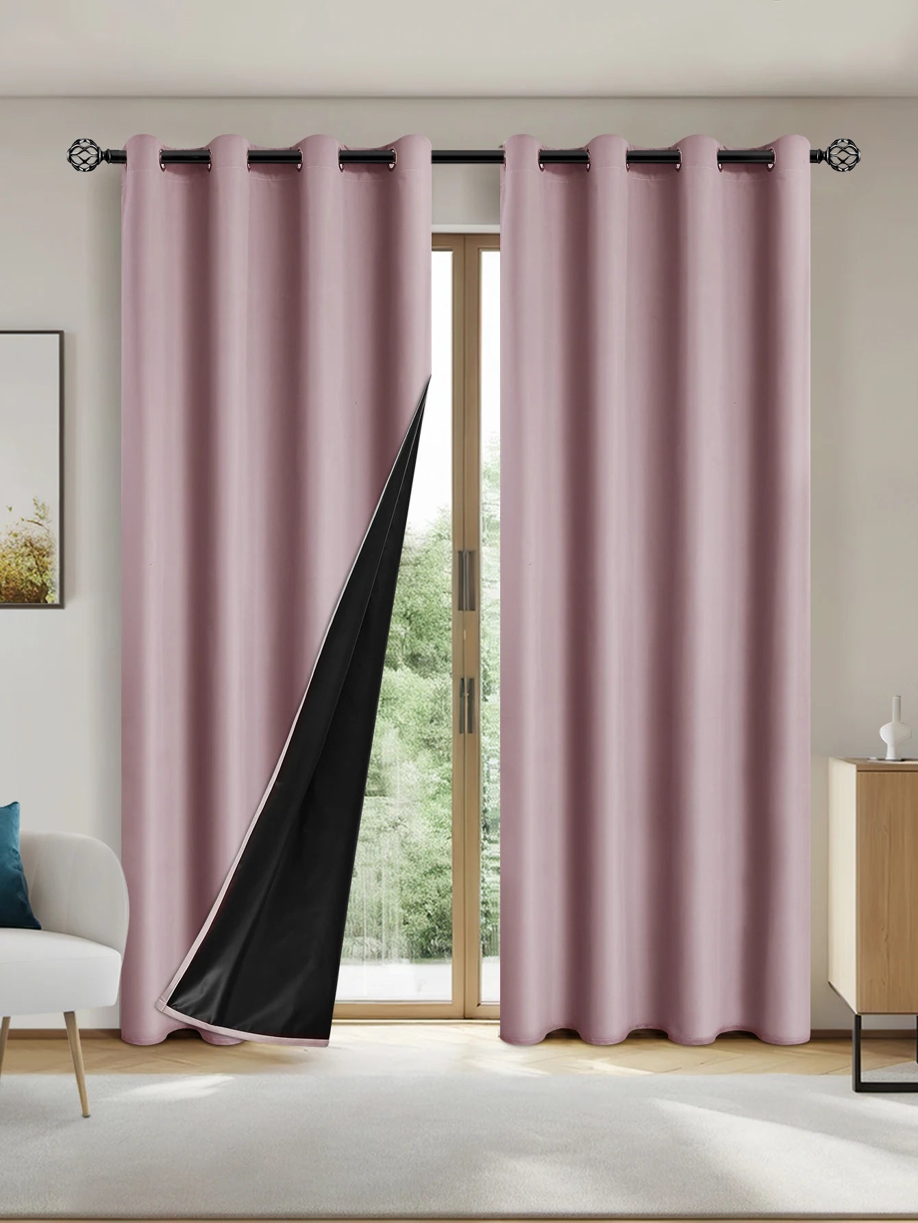Solid Blackout Curtain with Grommets – Bedroom Privacy Drape (1pc)