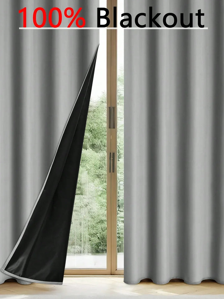 Solid Blackout Curtain with Grommets – Bedroom Privacy Drape (1pc)