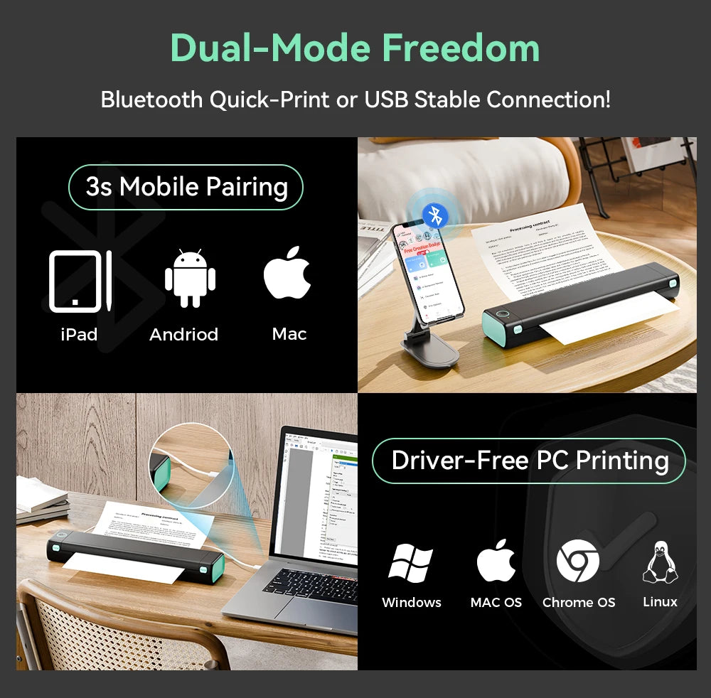 Phomemo M08F Wireless A4 Bluetooth Thermal Printer