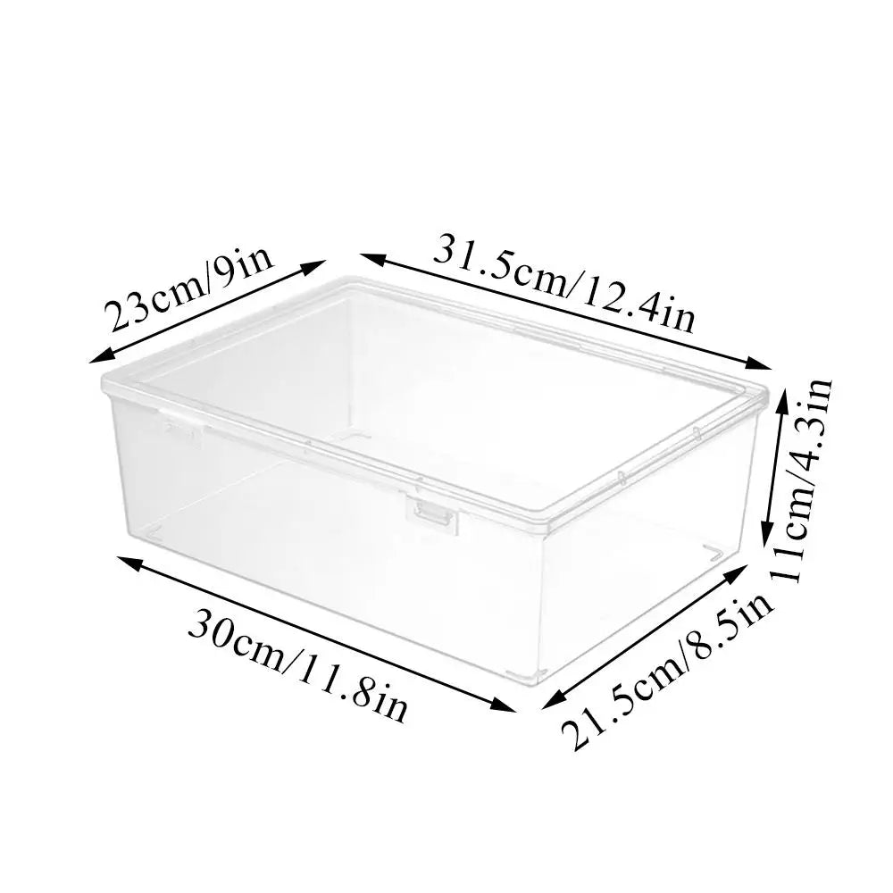 Large Capacity Transparent Plastic Document Storage Box