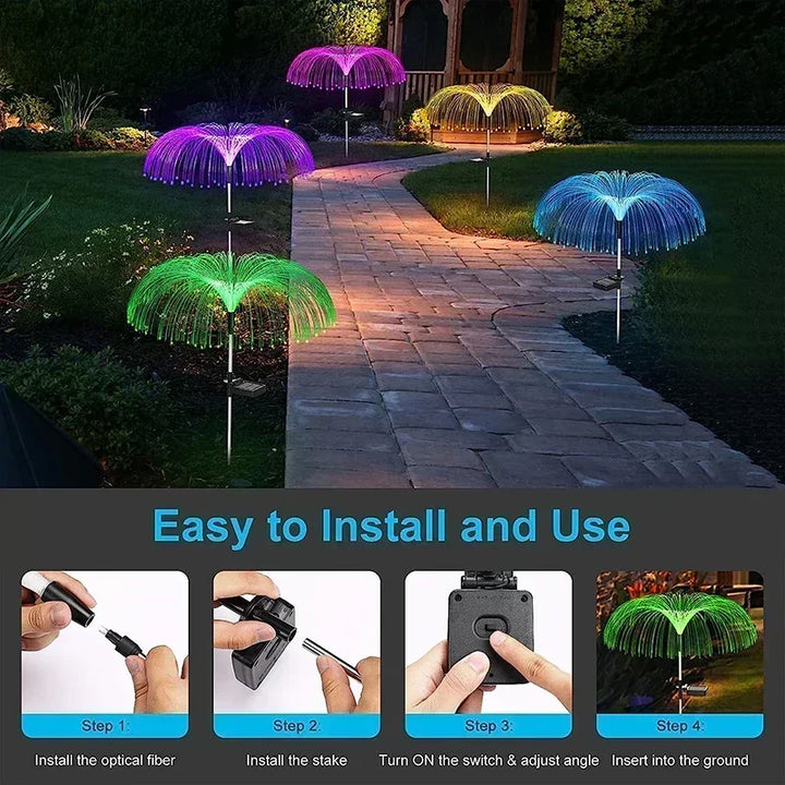 Solar Fiber Optic Jellyfish Lights – Waterproof Outdoor Garden Decor