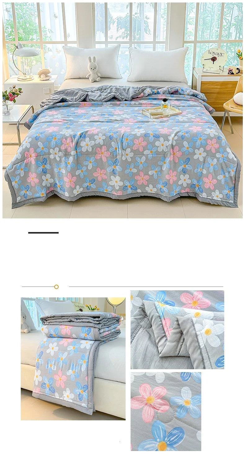 Printed Thin Summer Duvet – Soft Lightweight Bedspread (No Pillowcase)