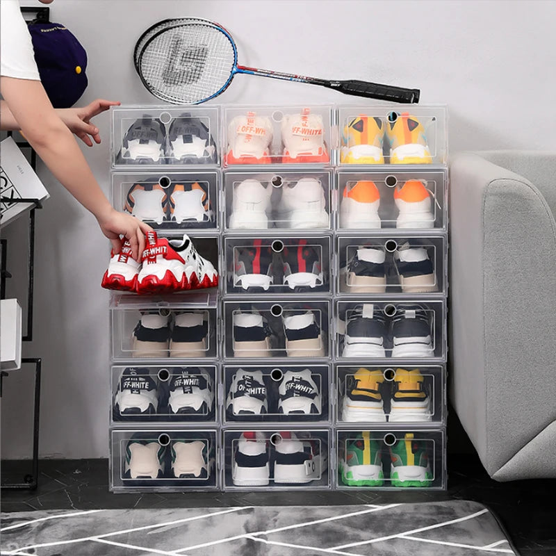 6 Pcs Transparent Dustproof Shoe Storage Boxes