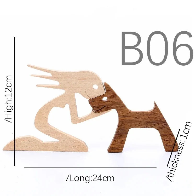 Wooden Puppy Figurine – Handmade Dog Craft Decoration & Gift