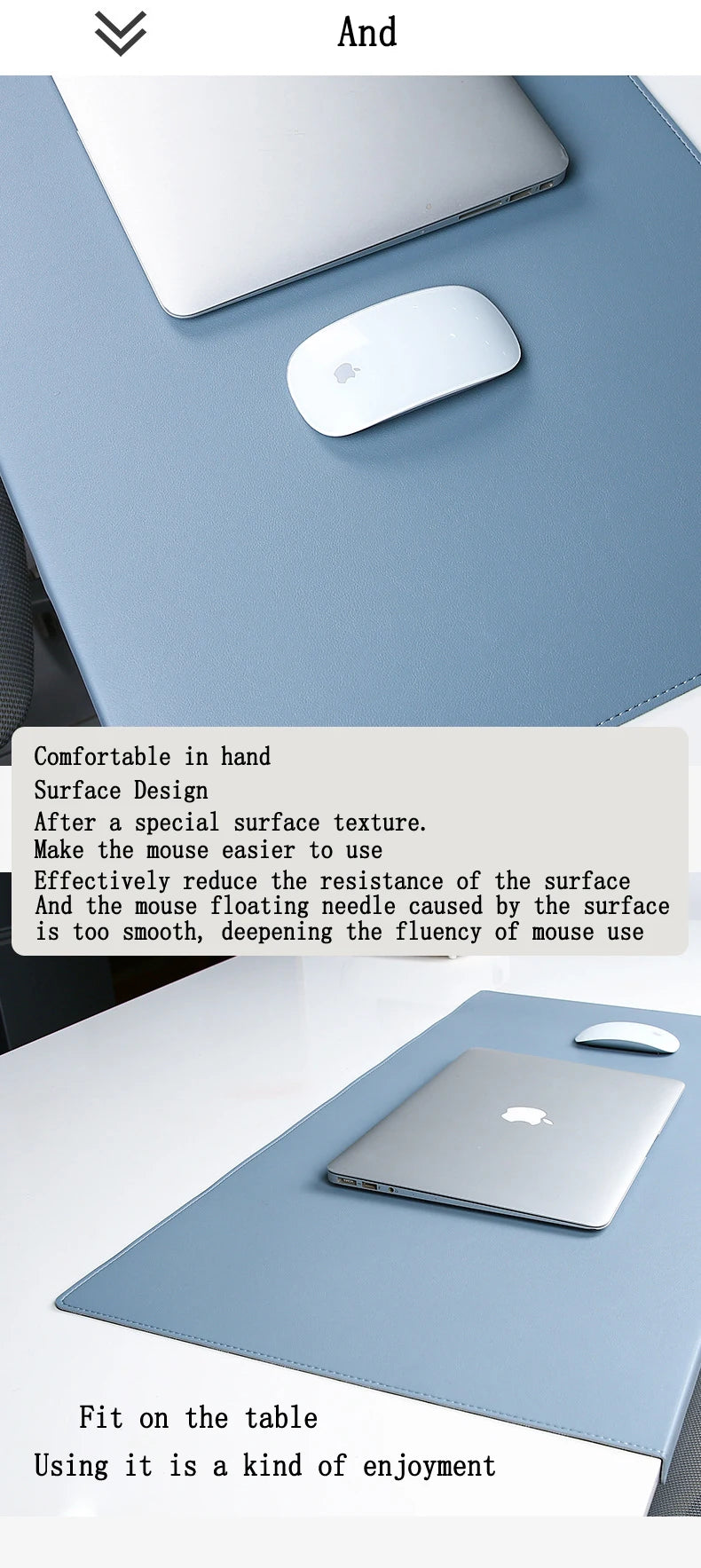 PU Folding Desk Mat with Elbow & Wrist Support – Large Mouse Pad for Office & Gaming