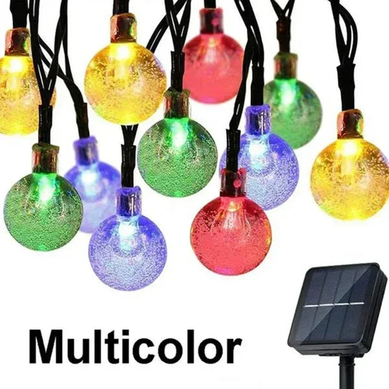 Solar Crystal Fairy String Lights – 8 Modes Waterproof Outdoor Garland