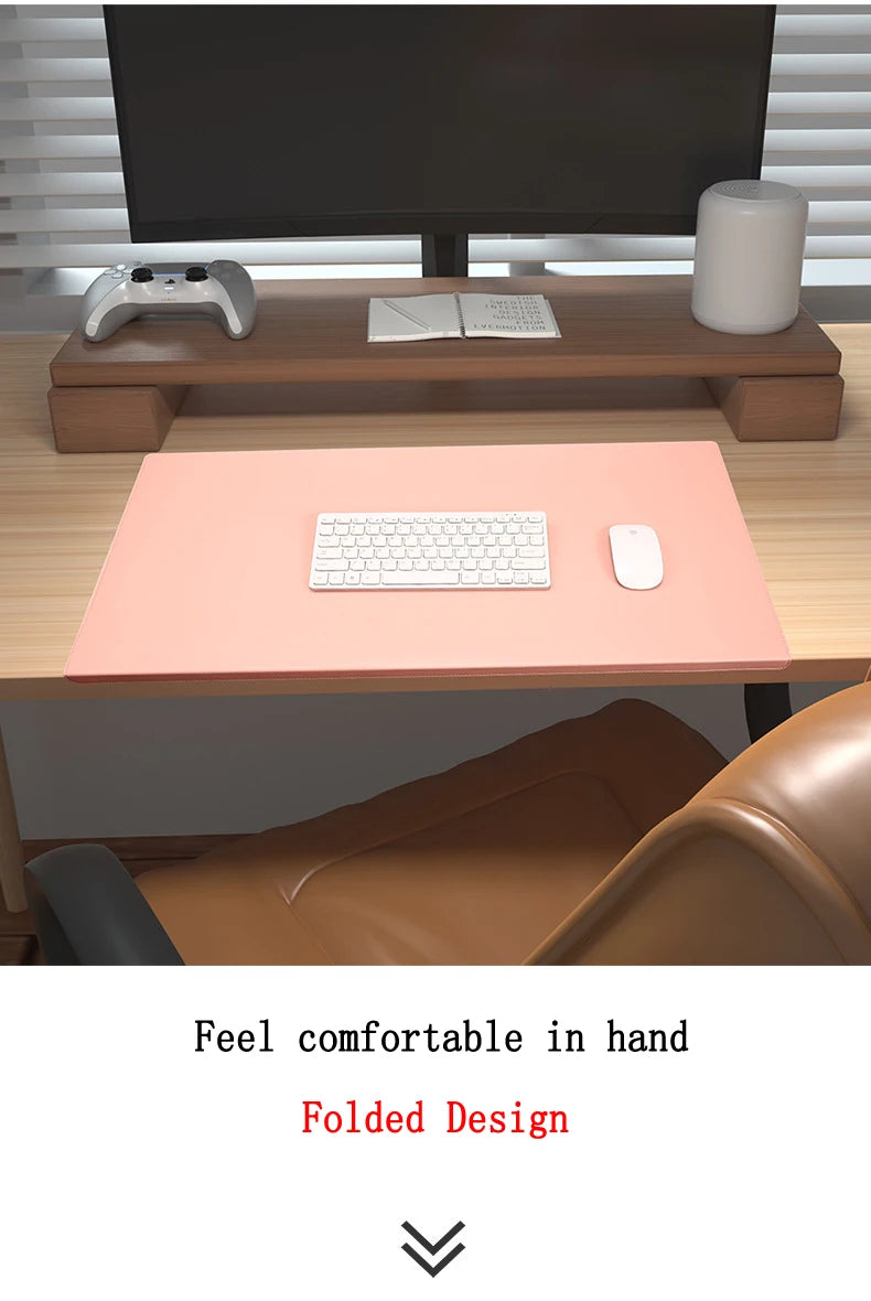 PU Folding Desk Mat with Elbow & Wrist Support – Large Mouse Pad for Office & Gaming