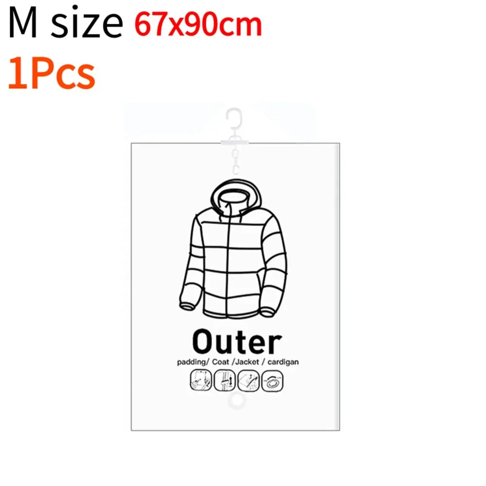 Hanging Transparent Vacuum Storage Bag with Air Pump