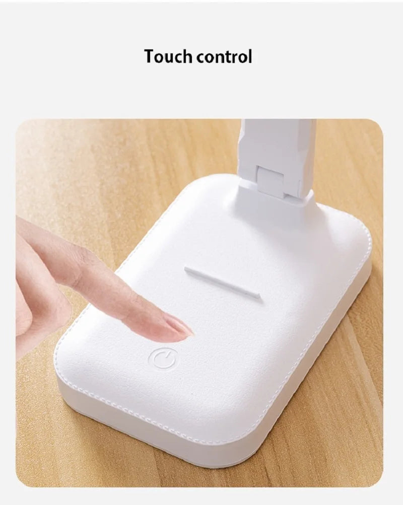 LED Table Lamp – Eye Protection, Touch Dimmable Reading Light, USB Rechargeable for Bedroom or Study