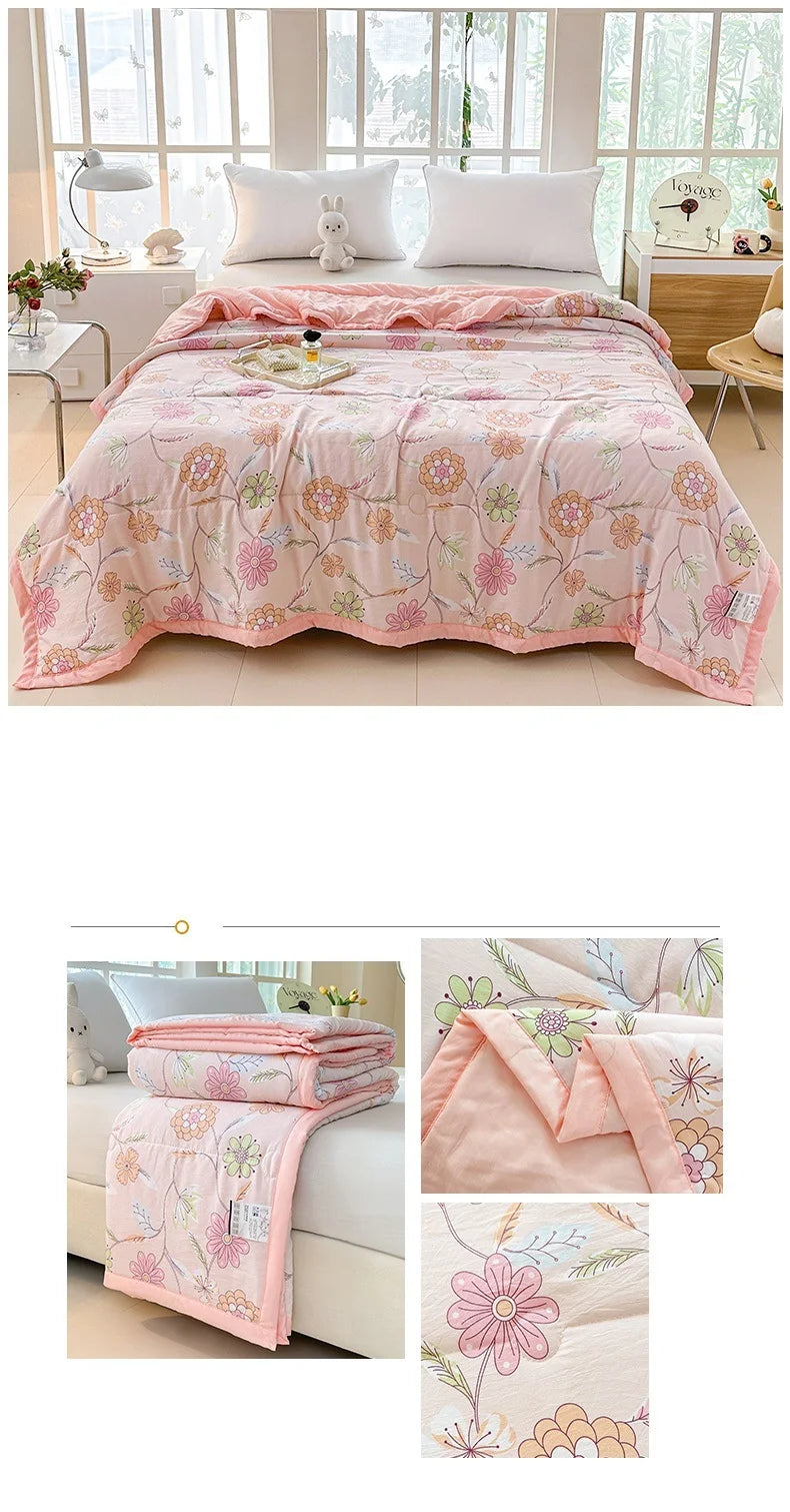 Printed Thin Summer Duvet – Soft Lightweight Bedspread (No Pillowcase)