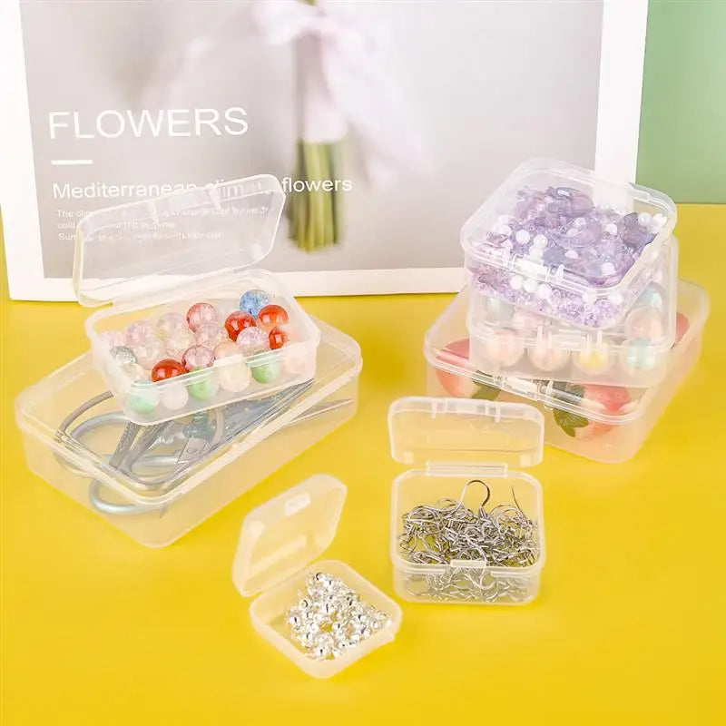 10 Pcs Rectangular Translucent Plastic Storage Boxes