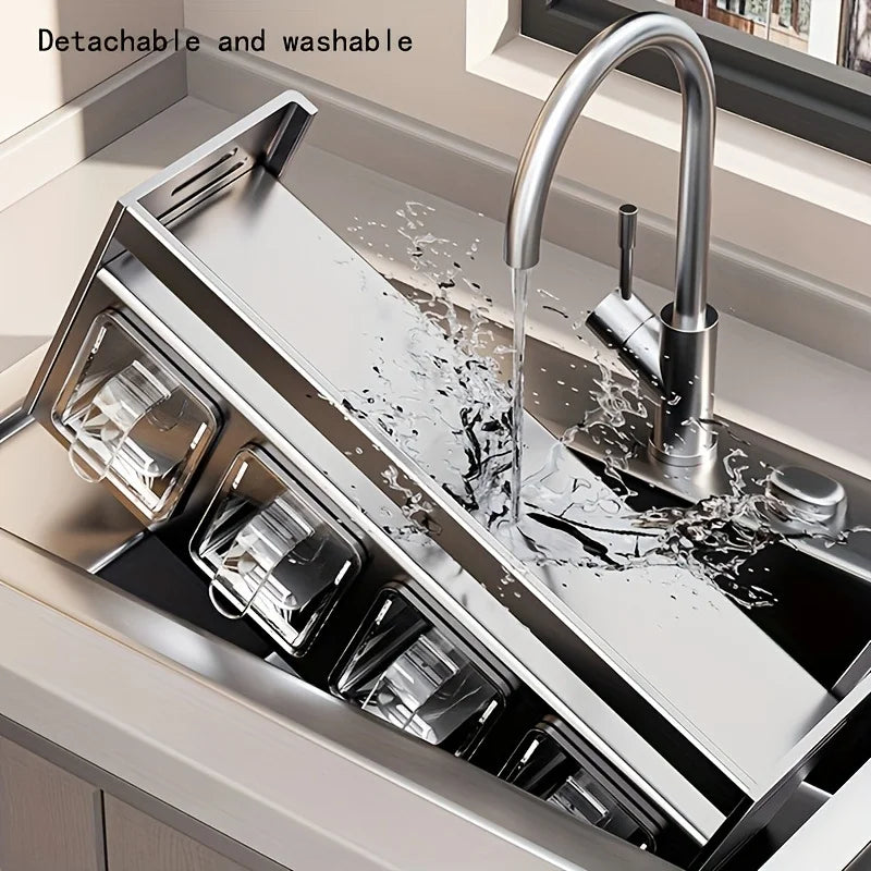 Wall-Mounted Spice Rack with 6 Containers – Rust-Resistant Alloy