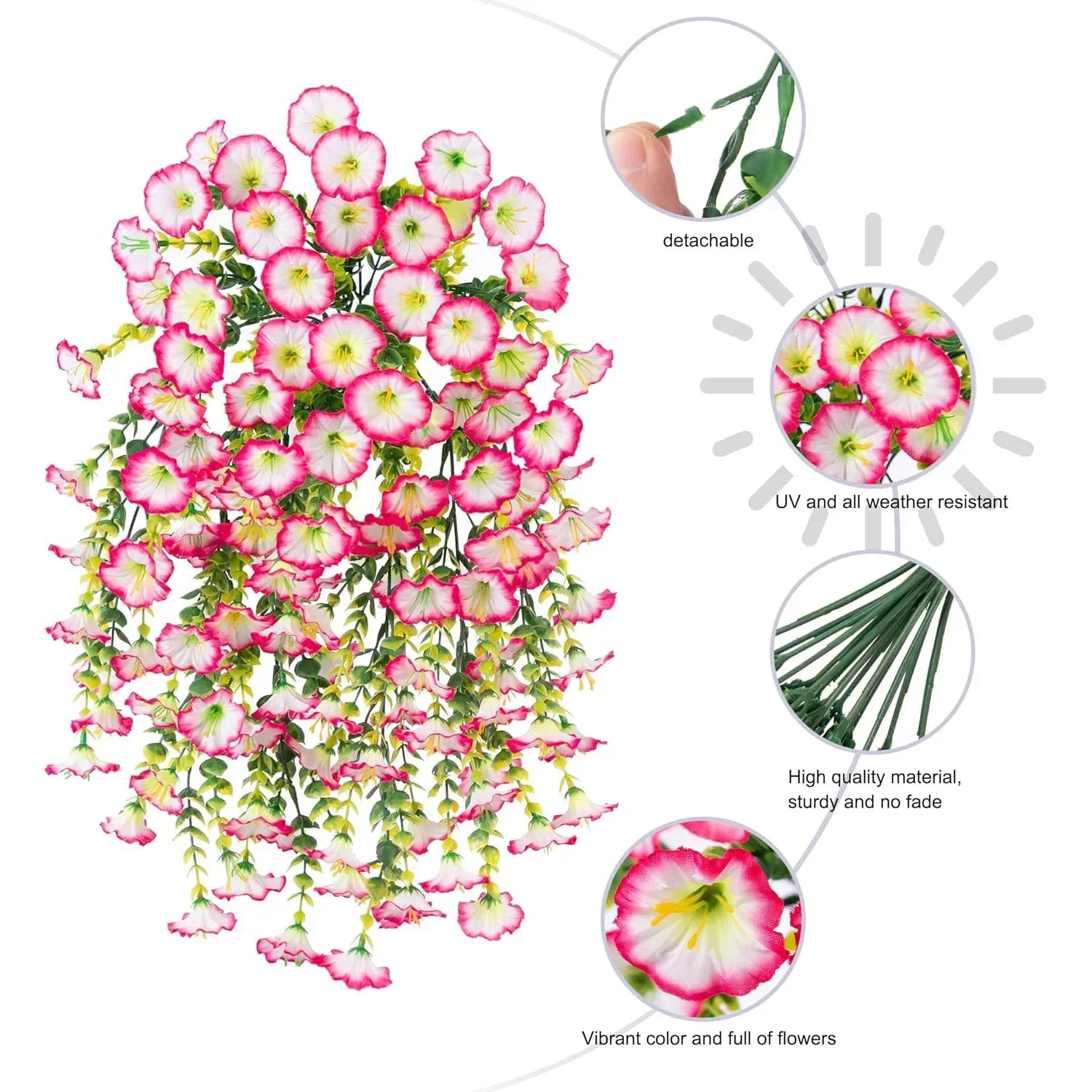 Artificial Hanging Flowers – UV-Resistant Realistic Floral Decor for Home & Wedding (2025)