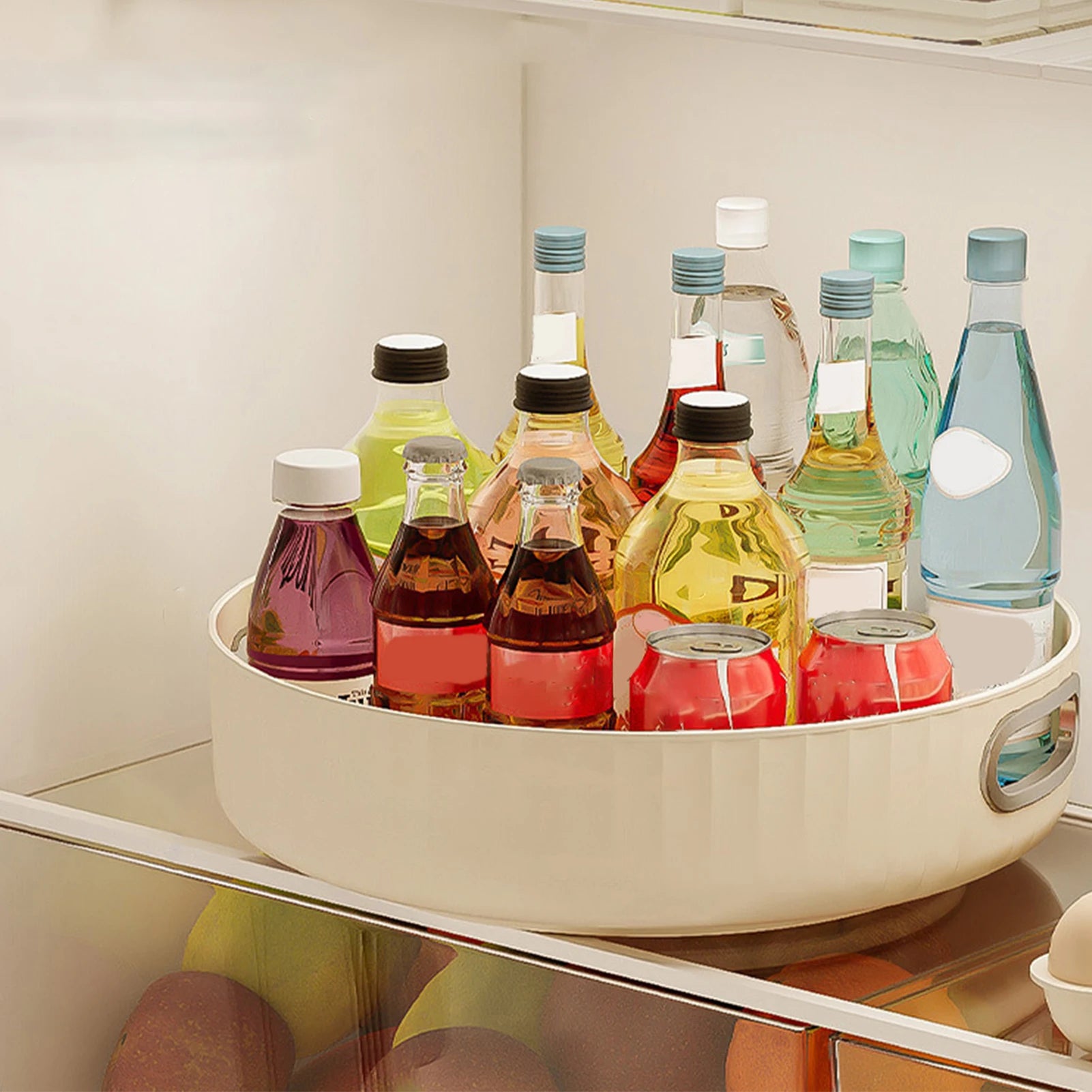 Creamy White Rotating Countertop Organizer