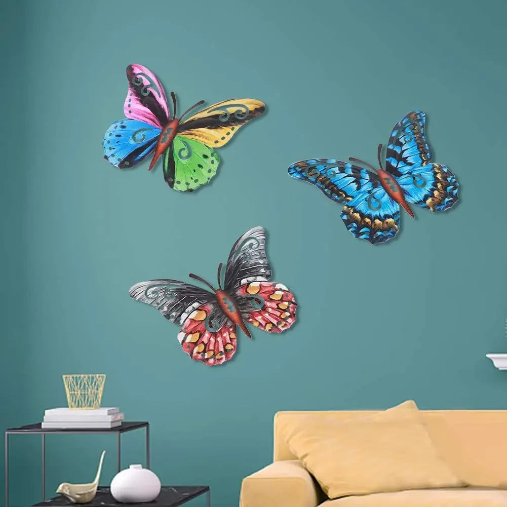4Pcs Metal Butterfly Wall Art – Hanging Iron Decor