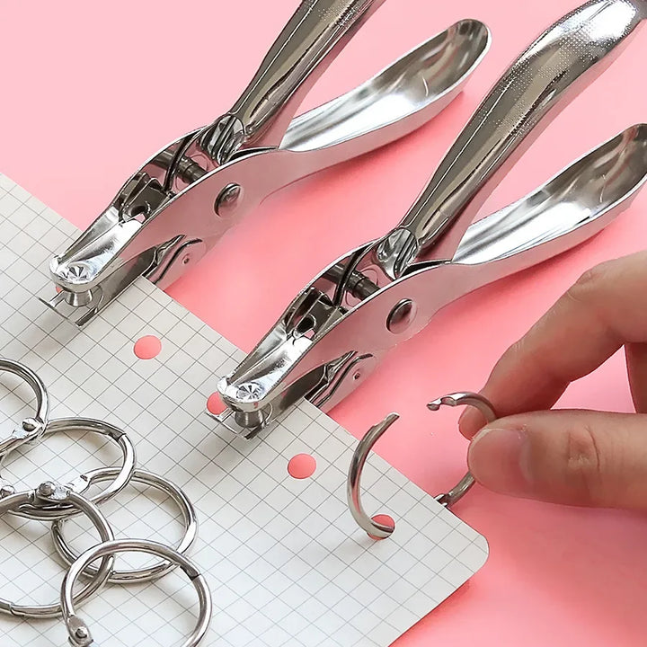 Single Hole Paper Punch – 6mm Handheld Cutter for Office & Craft Use