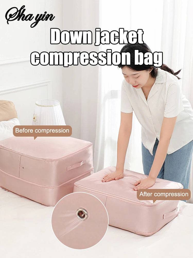 Heavy-Duty Self-Compressing Storage Bag for Clothes & Bedding