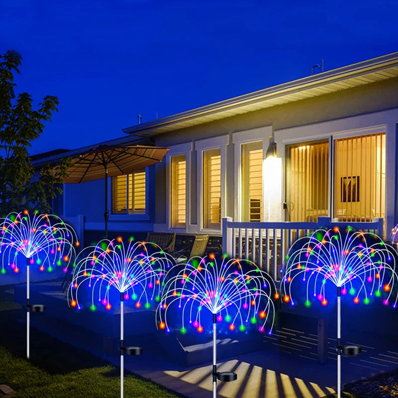 Solar Firework LED Garden Stake Lights – Waterproof Outdoor Décor