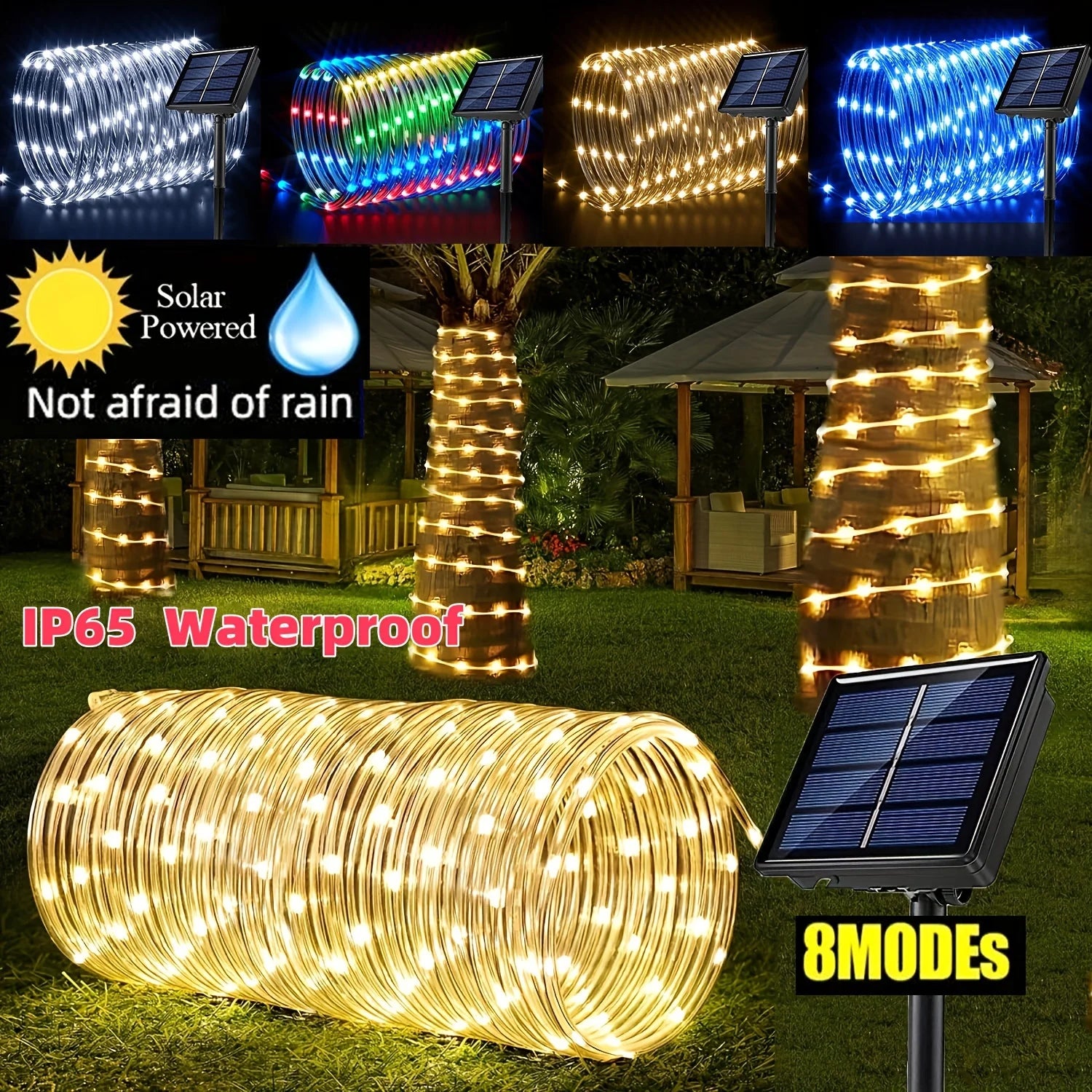 Solar LED String Lights – 8 Modes Outdoor Fairy Lights for Garden, Patio, Wedding & Holiday Décor