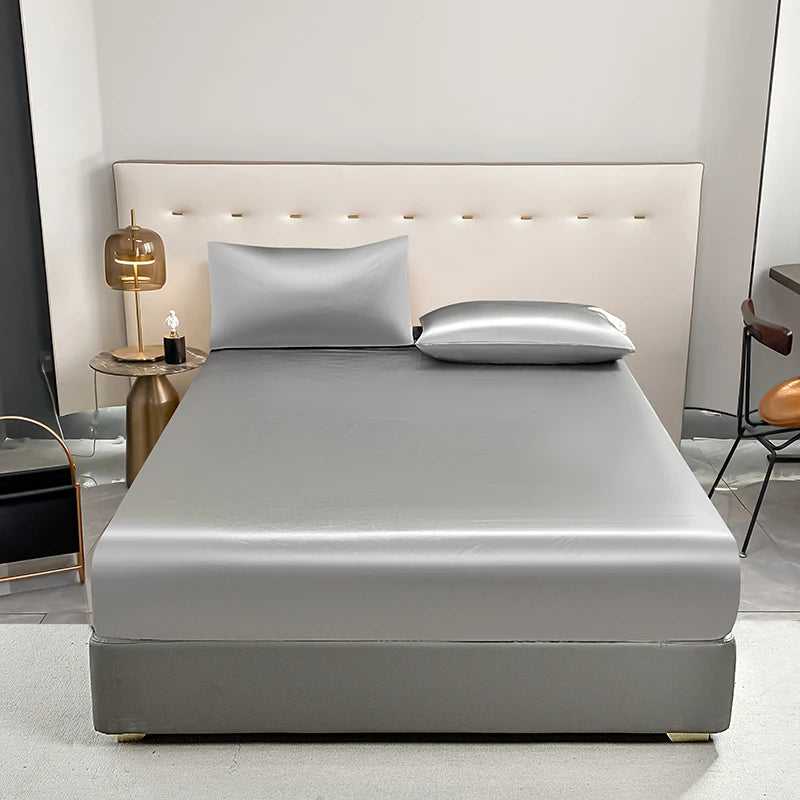 Waterproof Elastic Fitted Bed Sheet – Black/Gold/White