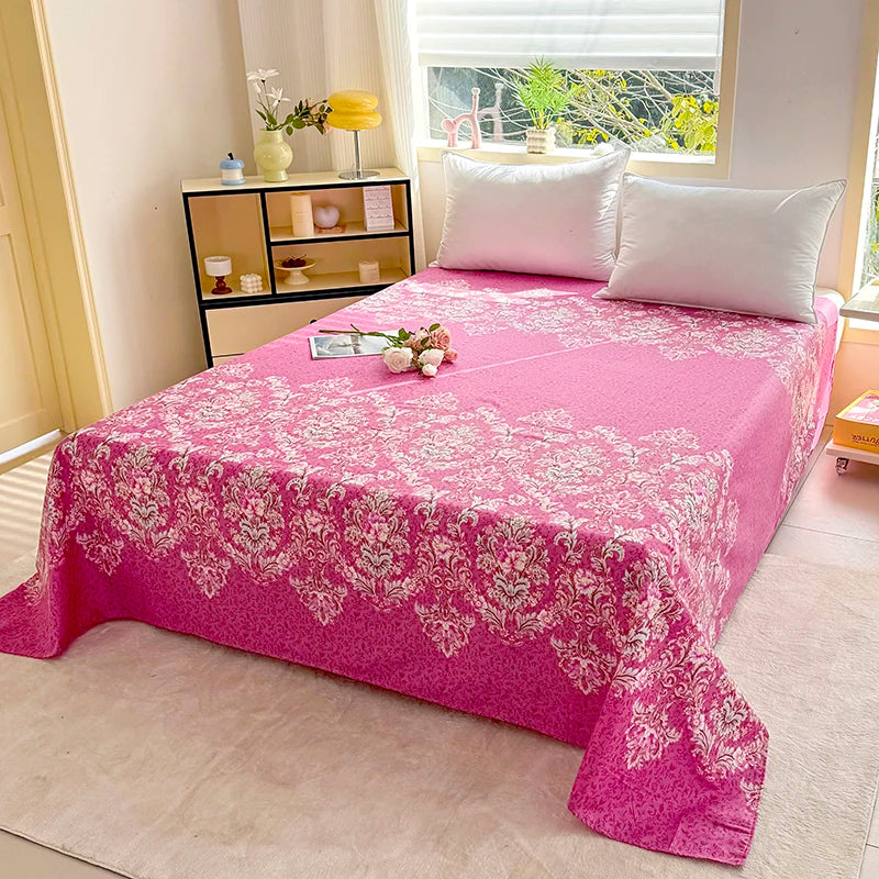 Printed Soft Breathable Fitted Sheet – All Season Bedding for Bedroom & Guest Room