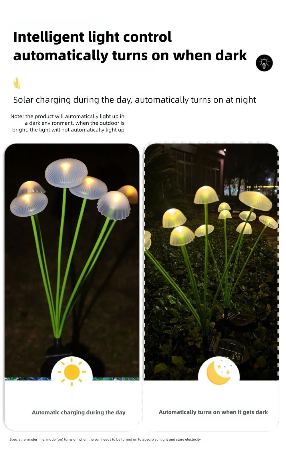 LED Solar Jellyfish Mushroom Fairy Light – RGB Waterproof Garden Lamp