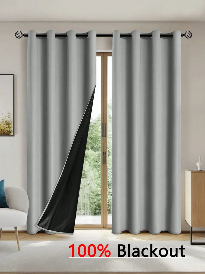 Solid Blackout Curtain with Grommets – Bedroom Privacy Drape (1pc)