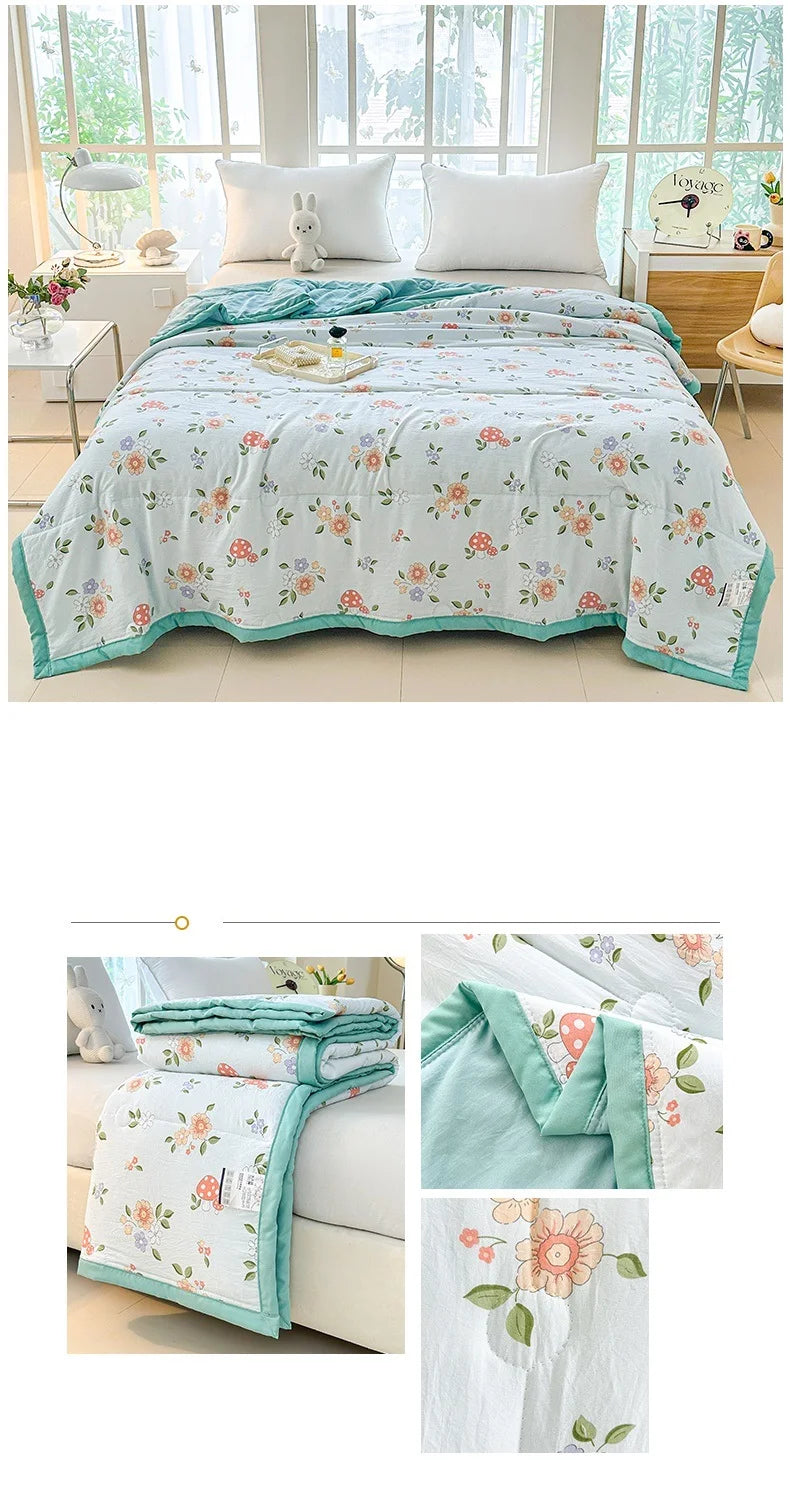 Printed Thin Summer Duvet – Soft Lightweight Bedspread (No Pillowcase)