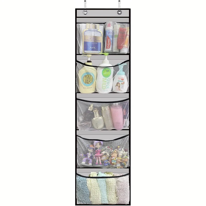 Over-the-Door Hanging Organizer with 5 Pockets – Grey