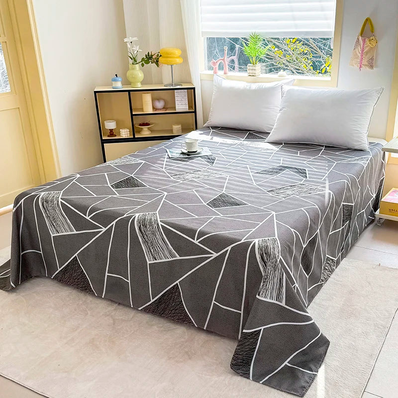 Printed Soft Breathable Fitted Sheet – All Season Bedding for Bedroom & Guest Room