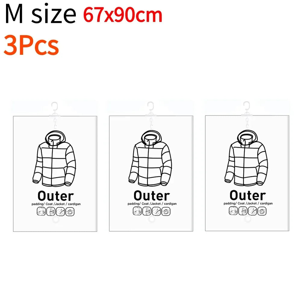 Hanging Transparent Vacuum Storage Bag with Air Pump