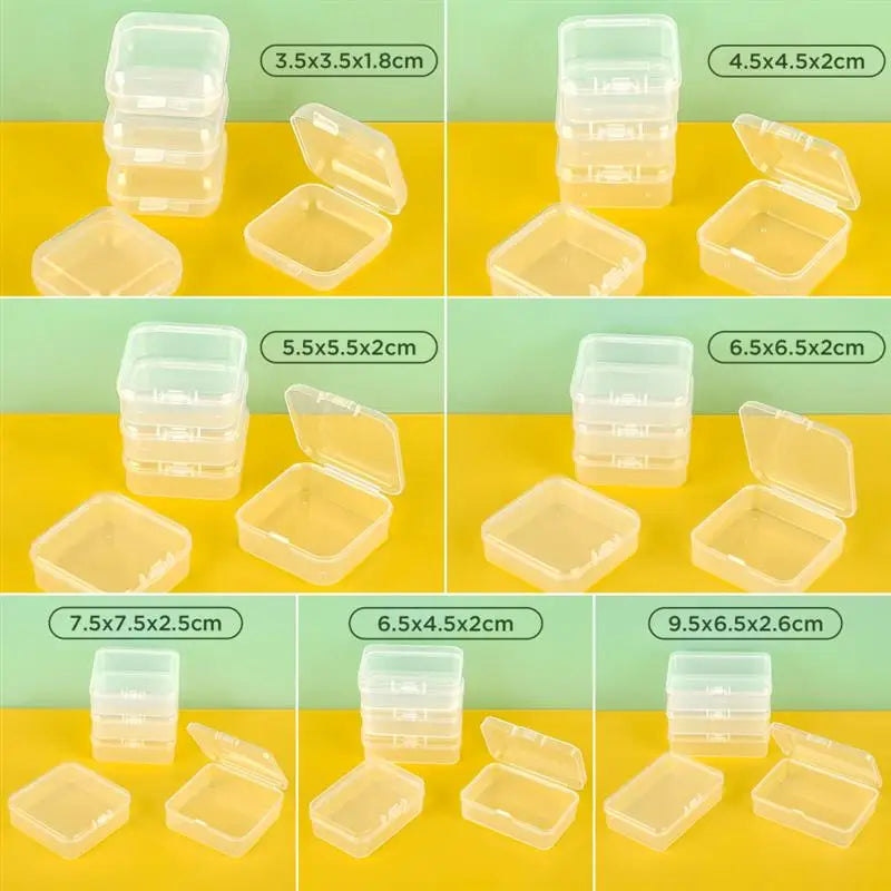 10 Pcs Rectangular Translucent Plastic Storage Boxes
