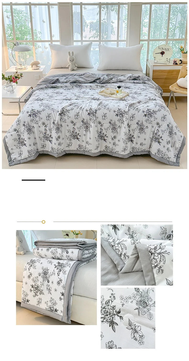 Printed Thin Summer Duvet – Soft Lightweight Bedspread (No Pillowcase)