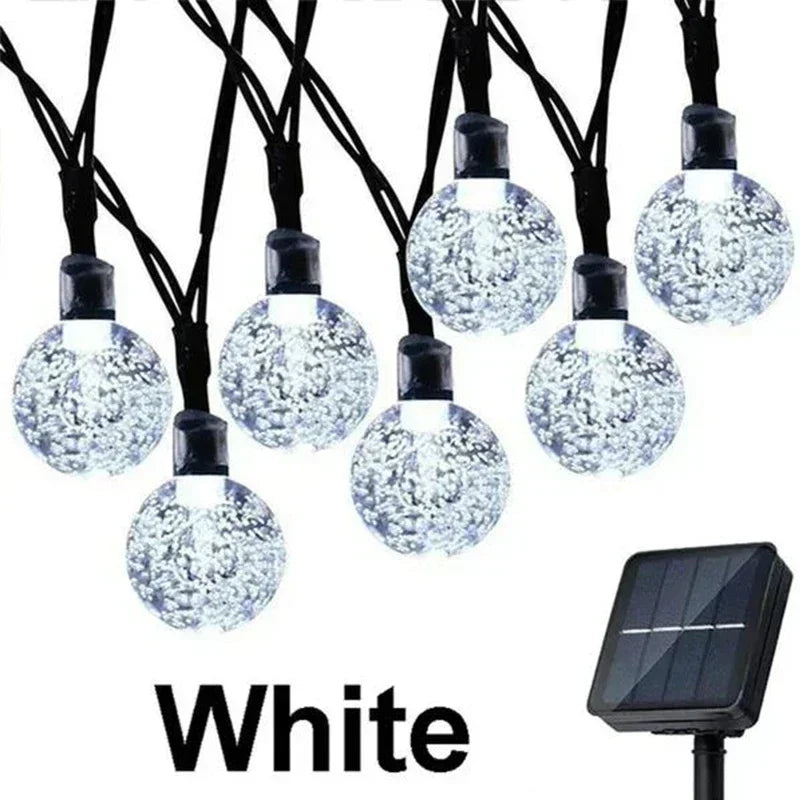 Solar Crystal Fairy String Lights – 8 Modes Waterproof Outdoor Garland
