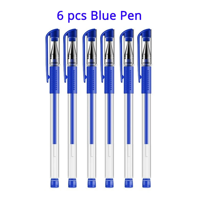 Gel Pen Set with Refills – Black & Blue 0.5mm Kawaii Korean Stationery