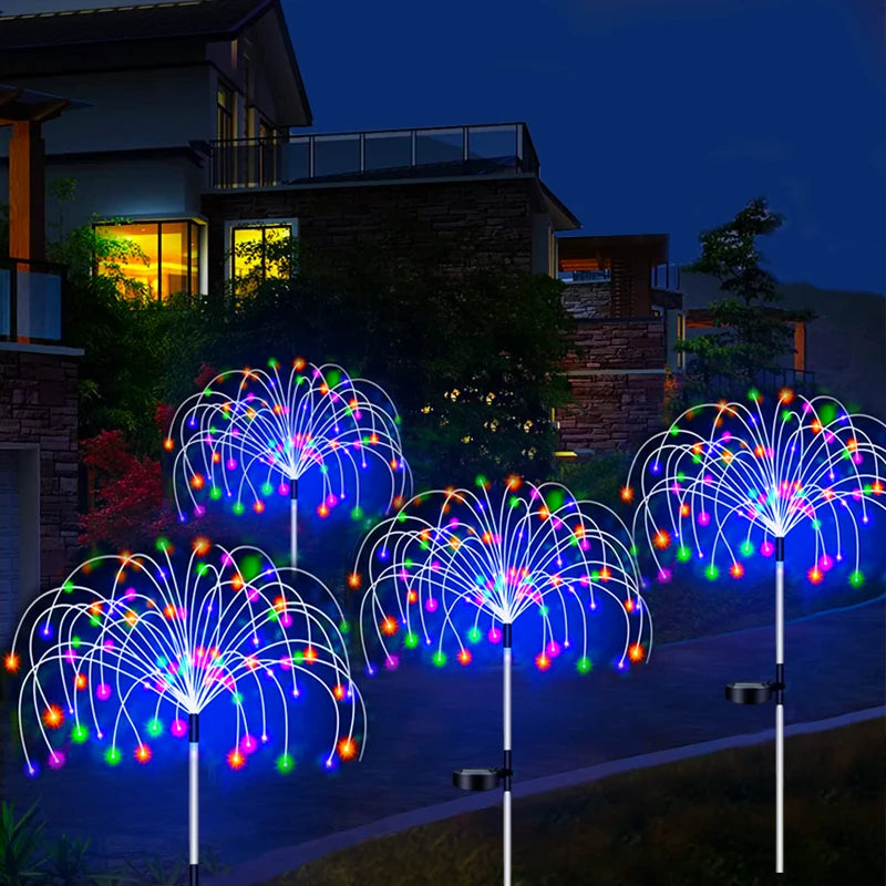 Solar Firework LED Garden Stake Lights – Waterproof Outdoor Décor