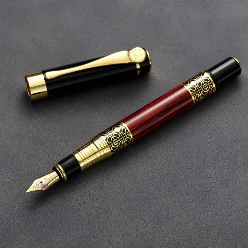 Retro Metal Fountain Pen – Fine Nib Classic Writing Pen with Converter