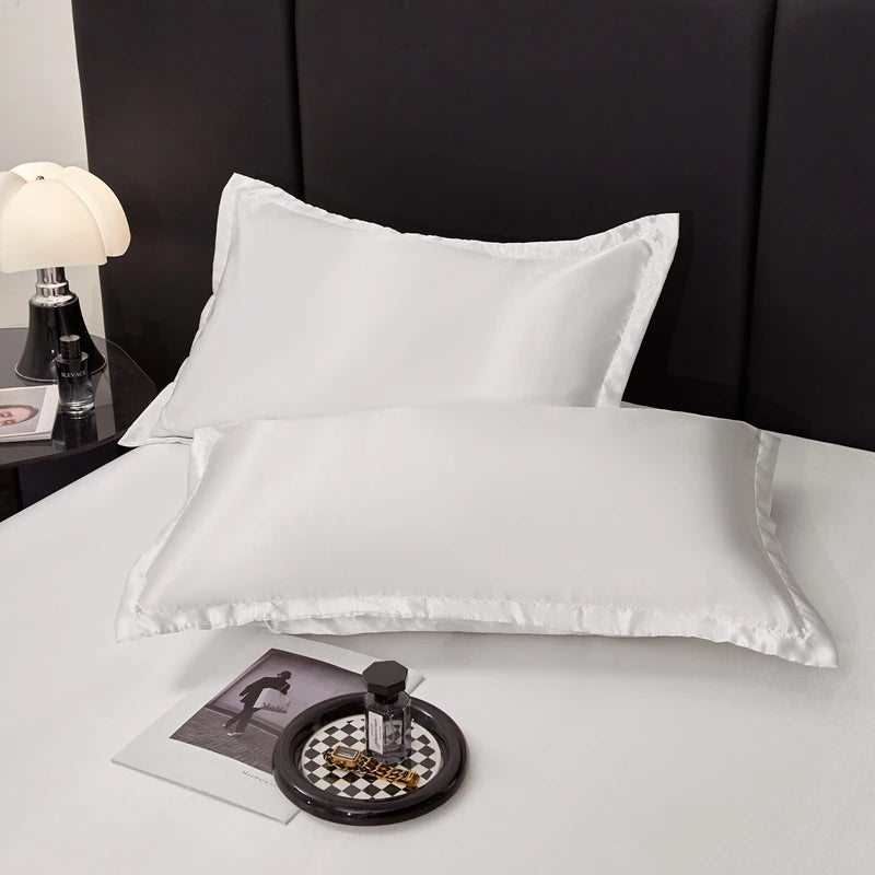 Satin Rayon Fitted Sheet – Solid Color Elastic Bed Cover