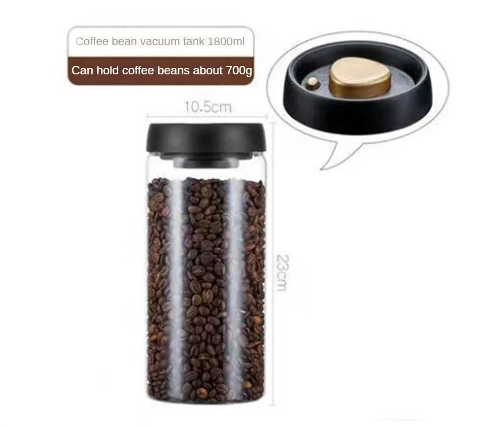 Airtight Vacuum Glass Coffee Storage Jar