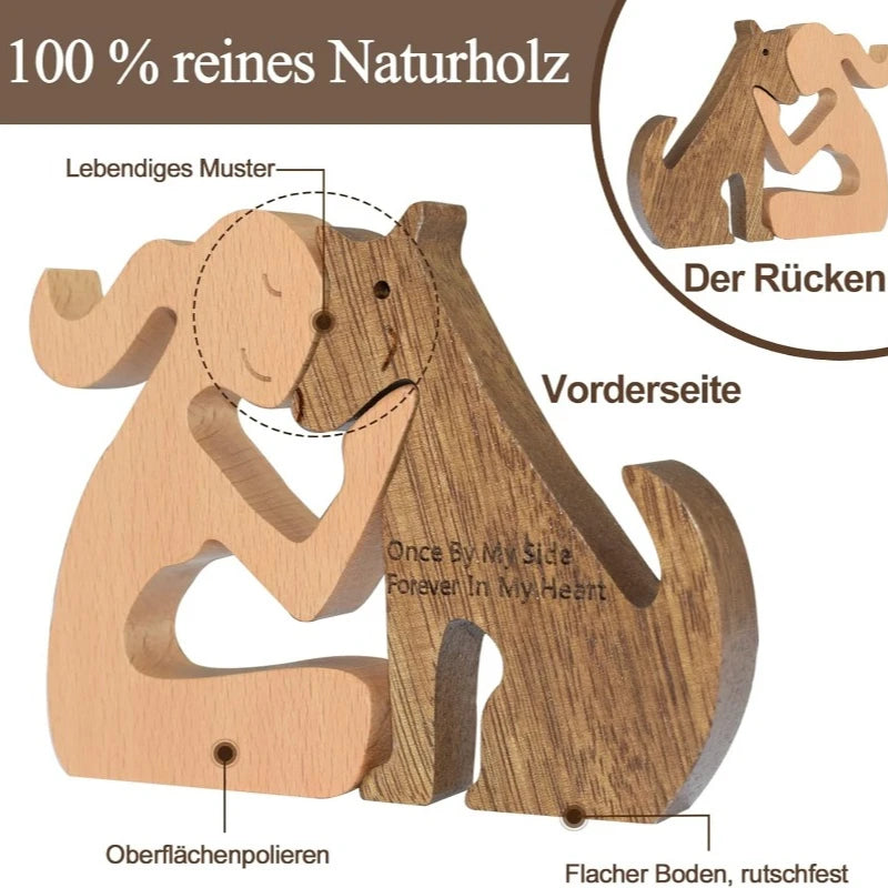 Wooden Puppy Figurine – Handmade Dog Craft Decoration & Gift