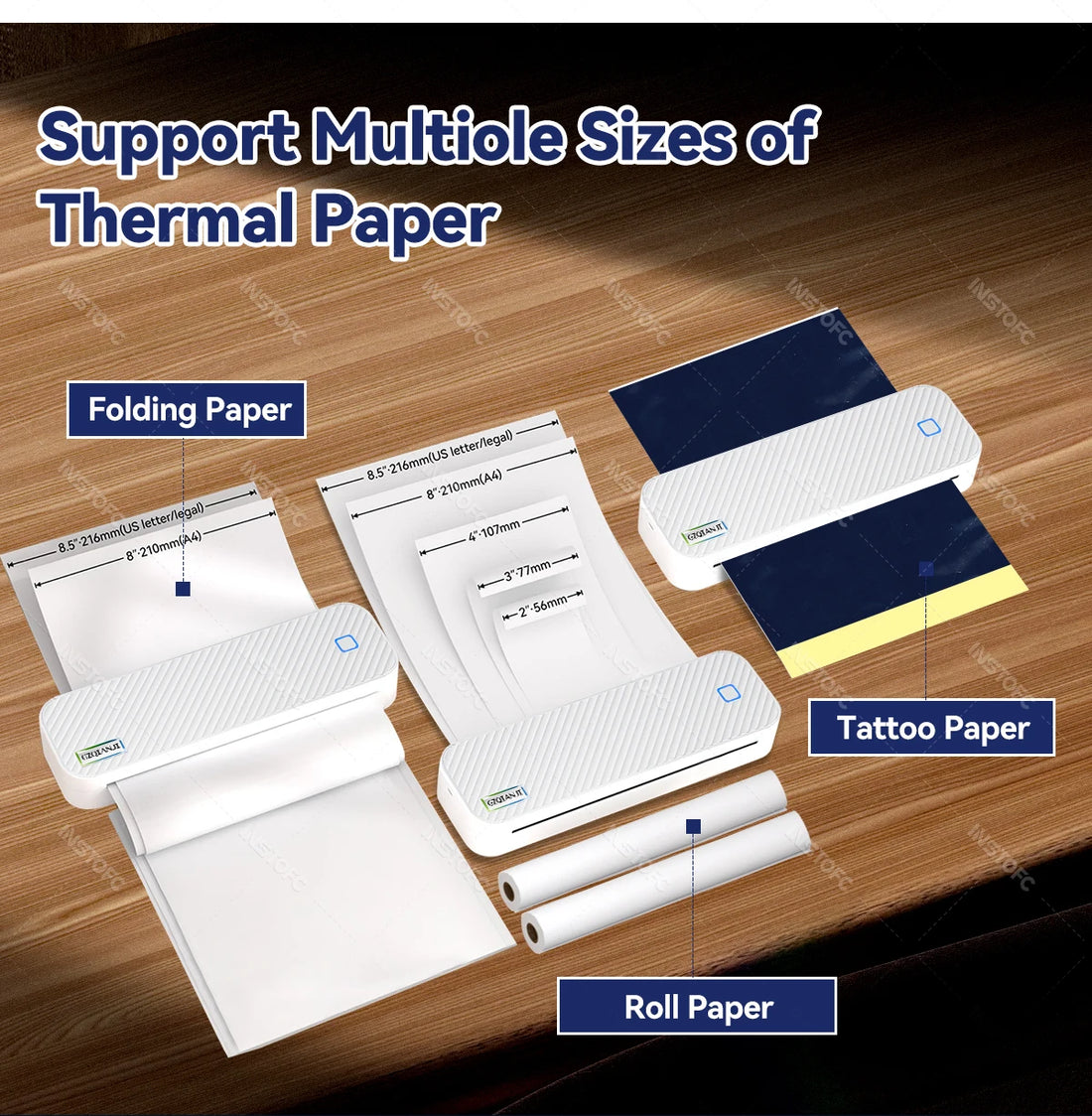 Portable A4 Thermal Bluetooth Printer – Photos & Document Printing Machine