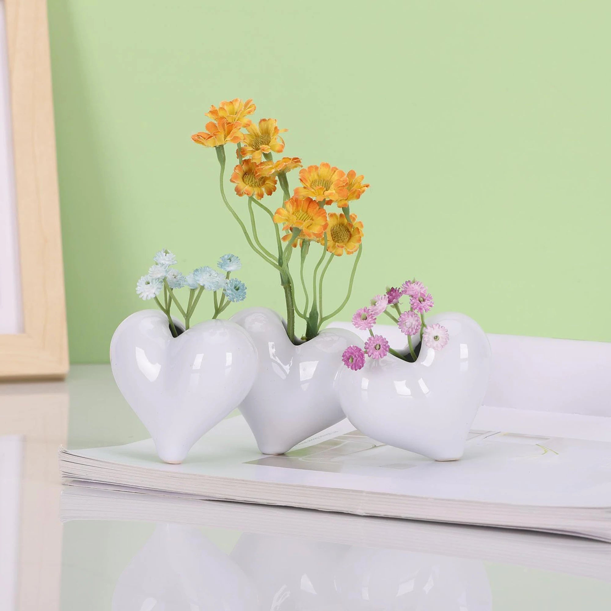 Heart-Shaped Ceramic Vase – Modern Boho Valentines Day Décor