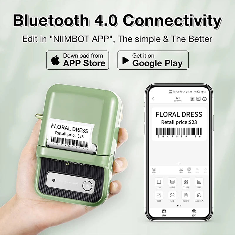 Niimbot B21 Mini Portable Thermal Label Printer – Wireless Sticker Maker