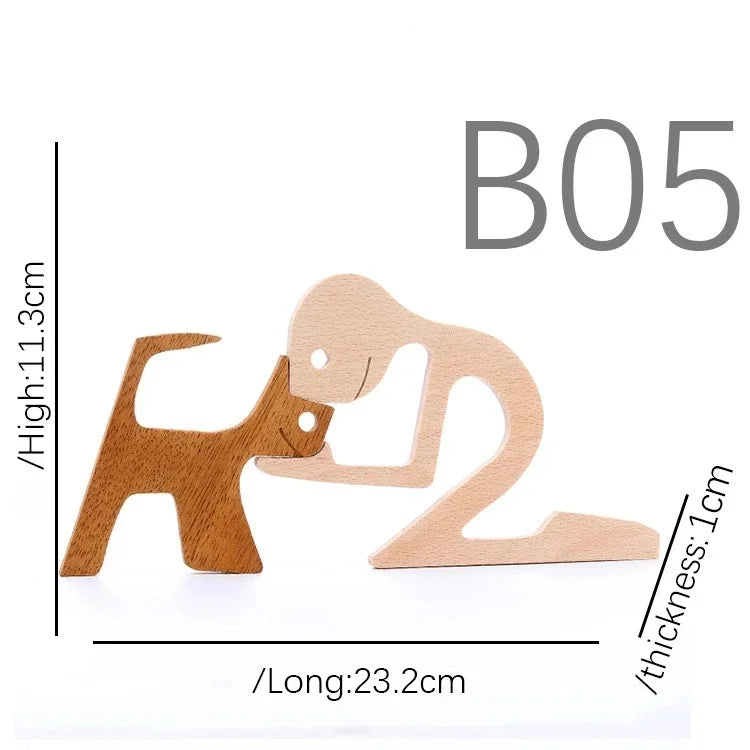 Wooden Puppy Figurine – Handmade Dog Craft Decoration & Gift