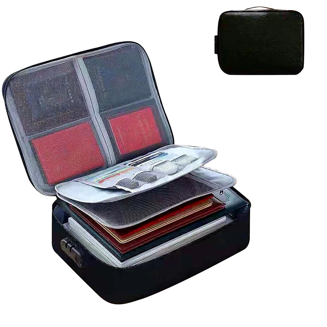 3-Layer Document Organizer Bag – Passport, File & Safe Storage Case for Home/Travel