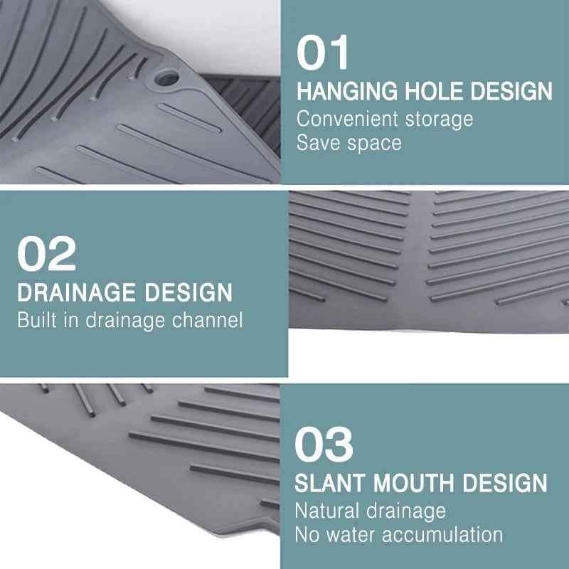 Silicone Bar & Sink Drain Mat – Heat-Resistant, Multi-Purpose Kitchen Accessory