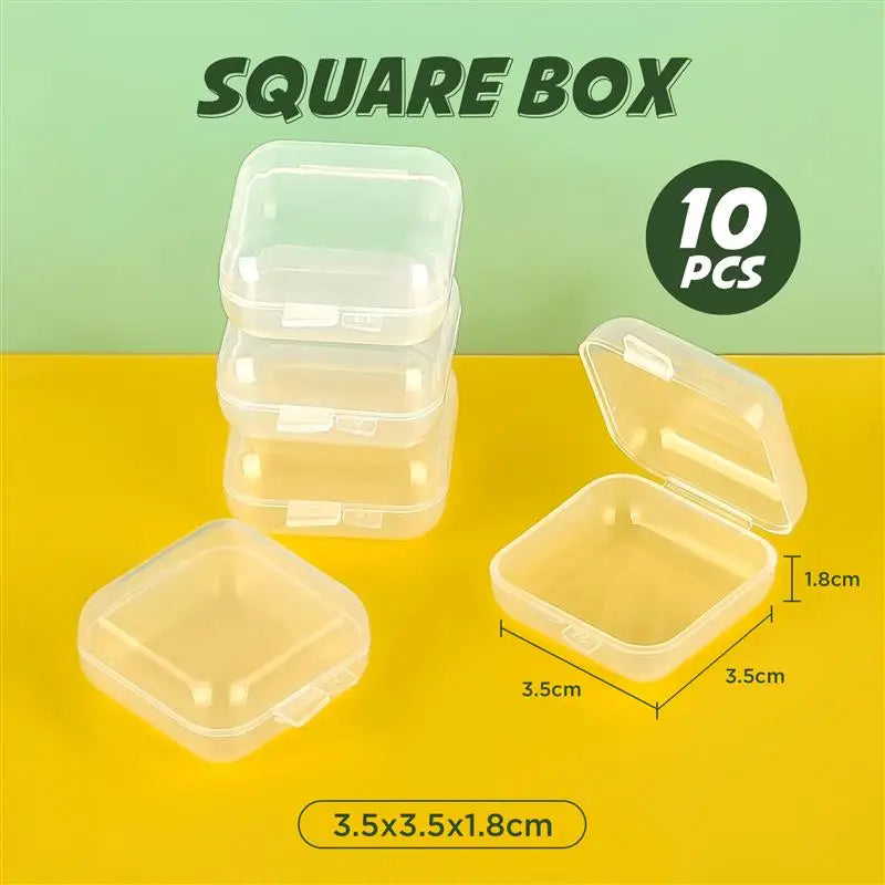 10 Pcs Rectangular Translucent Plastic Storage Boxes