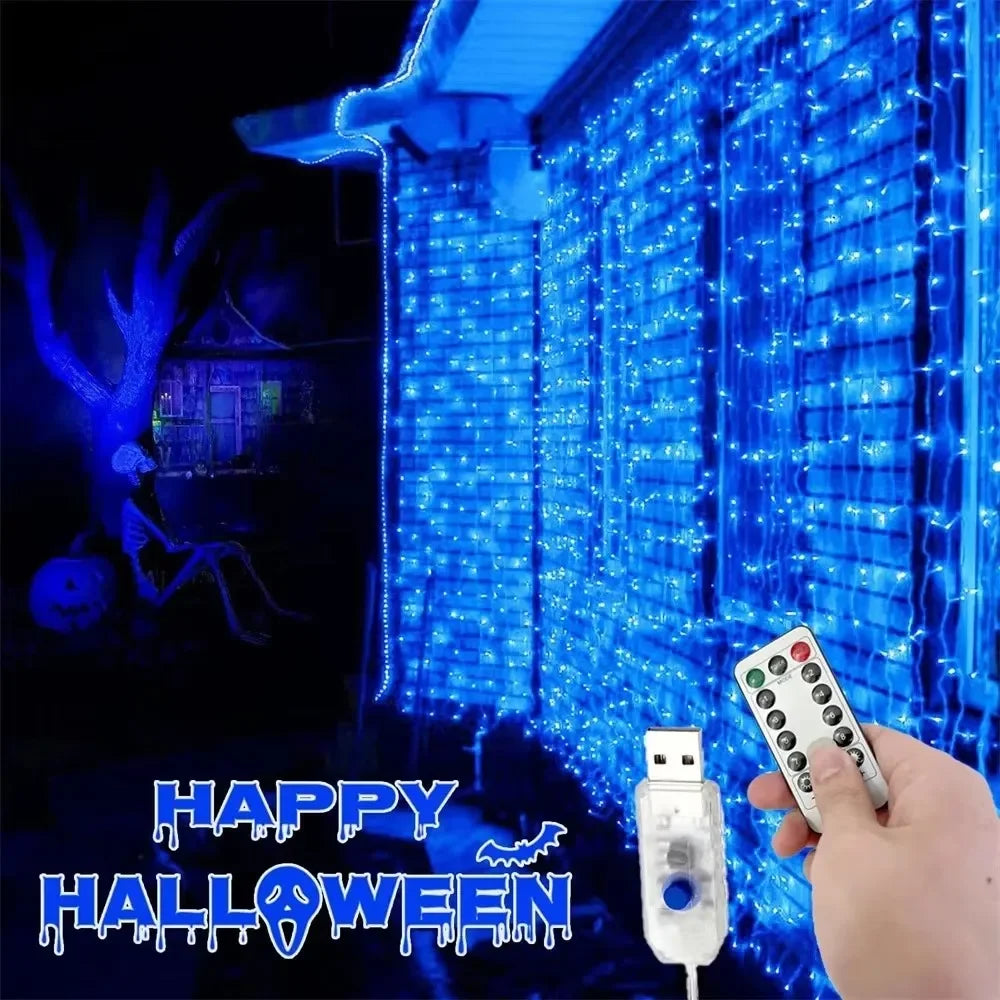 6M LED Fairy String Lights – USB Curtain Lights with 8 Modes for Outdoor & Holiday Decor